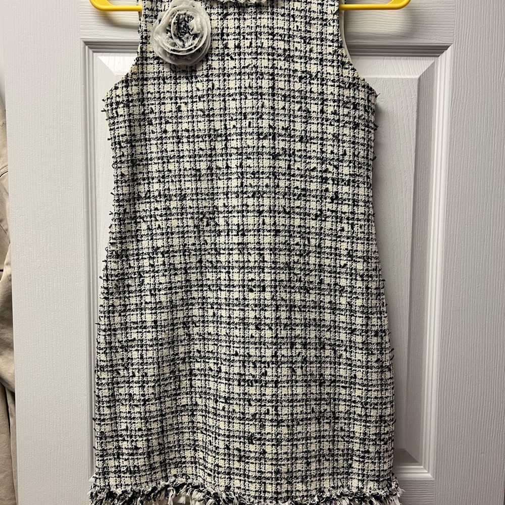 Black and White Tweed Kid’s Dress